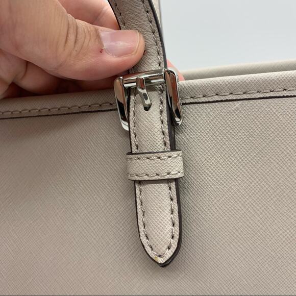 Michael Kors Jet Set Large Zip Top Travel Tote Light Grey - Minimalist Commute - Picture 3 of 16